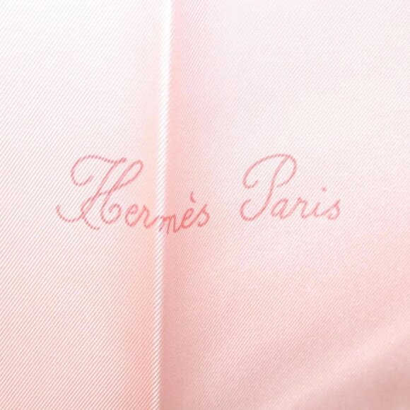 HERMES Carre 90 Scarf ""Fleurs De Fuchsia"" Silk Pink Auth am8730 - Picture 2 of 16